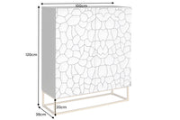 Massivholz Highboard VULCANO 120cm Mangoholz handmade Metallgestell