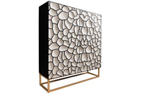Massivholz Highboard VULCANO 120cm Mangoholz handmade Metallgestell