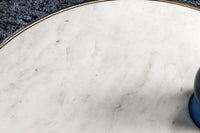 ELEMENTS design side table set of 3 40cm black glass tops in marble look