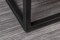 CROCO Handgefertigtes Sideboard 180cm grau schwarz Mangoholz mit 3D Schnitzereien massiv schwarz Metall