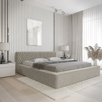 Designer Polsterbett Azzuro mit Stauraum