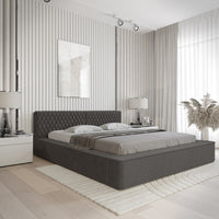 Designer Polsterbett Azzuro mit Stauraum