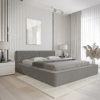 Designer Polsterbett Azzuro mit Stauraum
