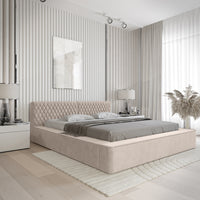 Designer Polsterbett Azzuro mit Stauraum