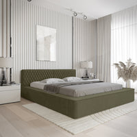 Designer Polsterbett Azzuro mit Stauraum