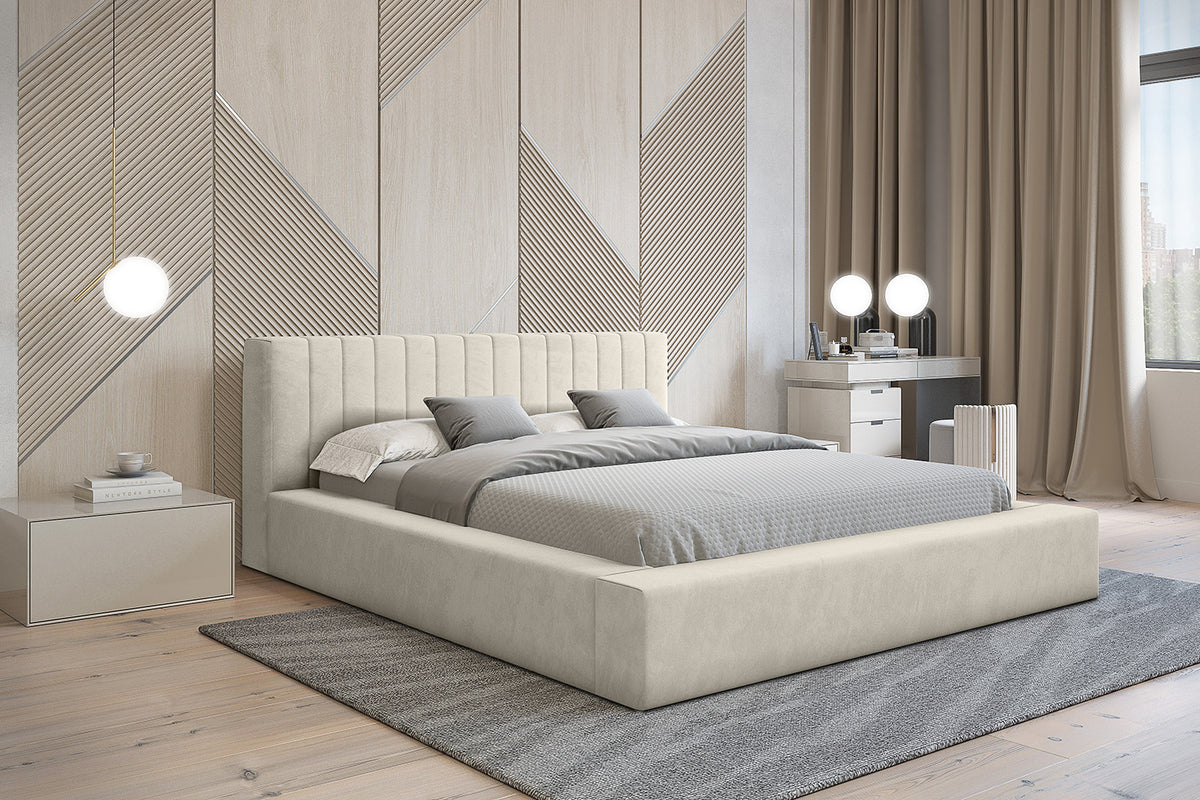 Designer Polsterbett Como mit Stauraum