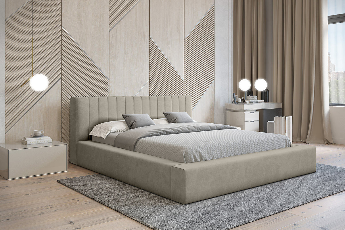 Designer Polsterbett Como mit Stauraum