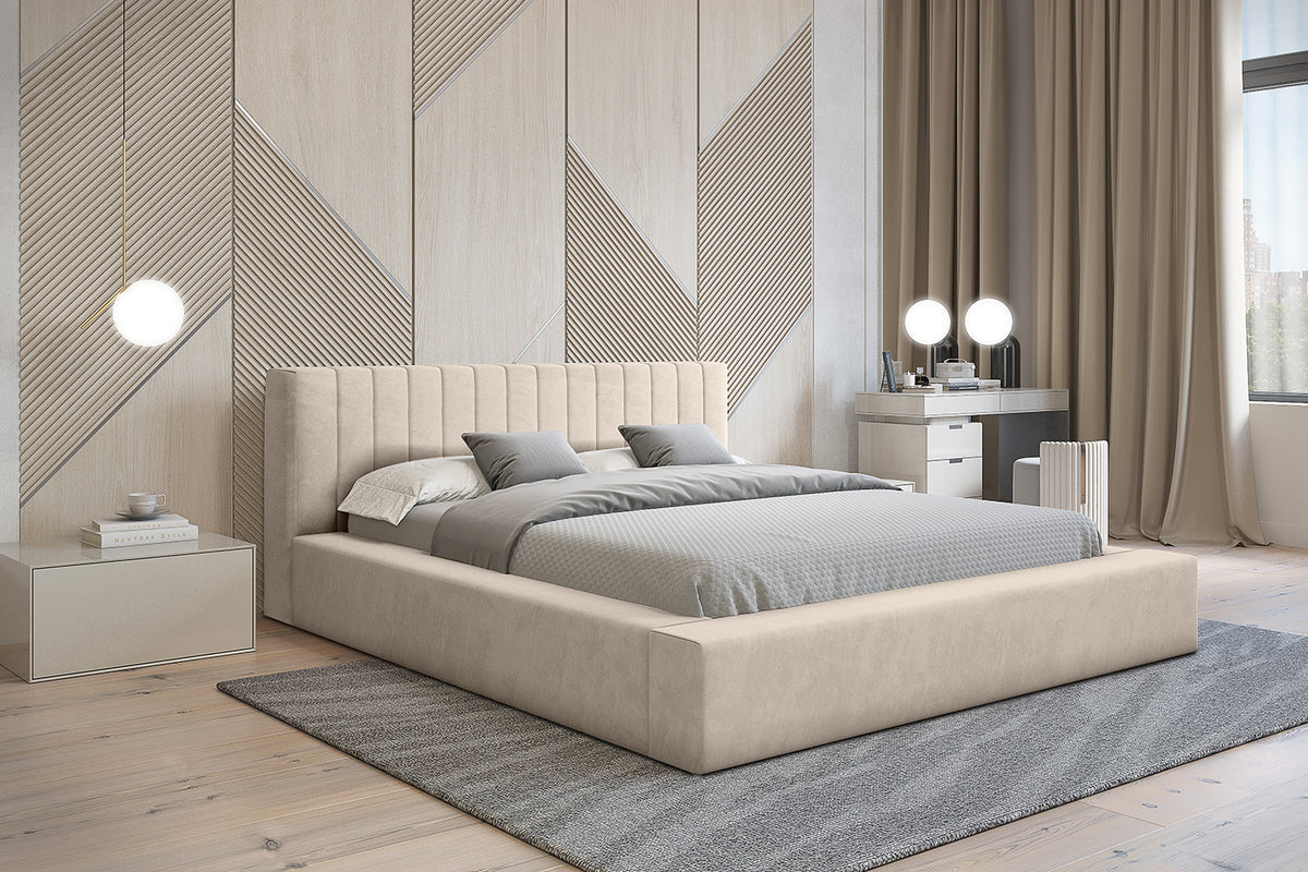 Designer Polsterbett Como mit Stauraum