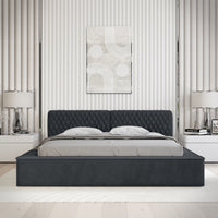 Designer Polsterbett Azzuro mit Stauraum