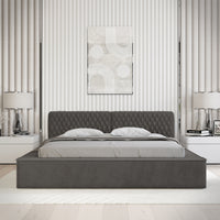 Designer Polsterbett Azzuro mit Stauraum