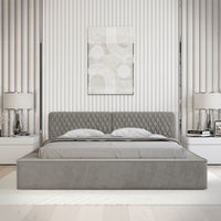 Designer Polsterbett Azzuro mit Stauraum