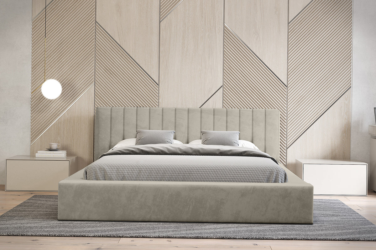 Designer Polsterbett Como mit Stauraum