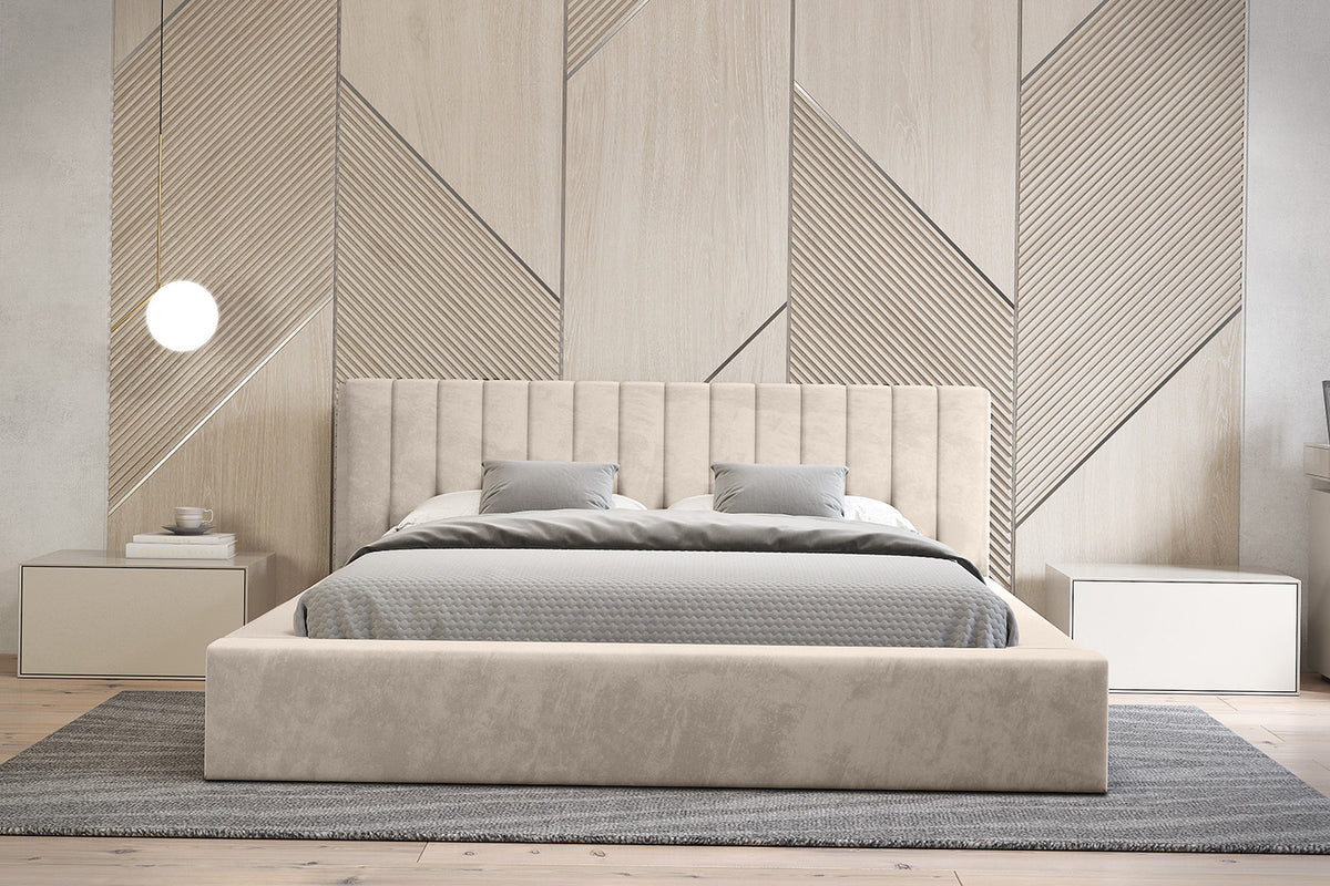 Designer Polsterbett Como mit Stauraum