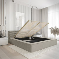 Designer Polsterbett Azzuro mit Stauraum