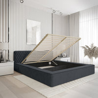 Designer Polsterbett Azzuro mit Stauraum