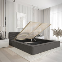 Designer Polsterbett Azzuro mit Stauraum