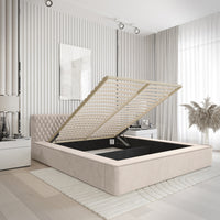 Designer Polsterbett Azzuro mit Stauraum