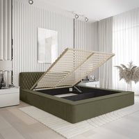 Designer Polsterbett Azzuro mit Stauraum