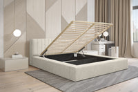 Designer Polsterbett Como mit Stauraum