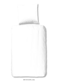 HIP Satin-Bettwäsche „Uni Weiß“ – Luxuriöse Schlichtheit