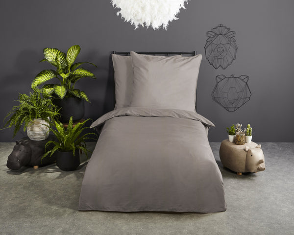 HIP Satin-Bettwäsche „Uni Taupe“ – Luxuriöse Schlichtheit