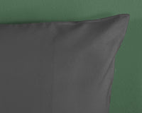 Hüft -Satin -Bettdecke - Anthrazit - Dubbele instopflap