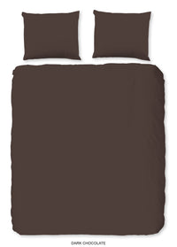 Hüft -Satin -Bettdecke - Brown - Dubbele instopflap