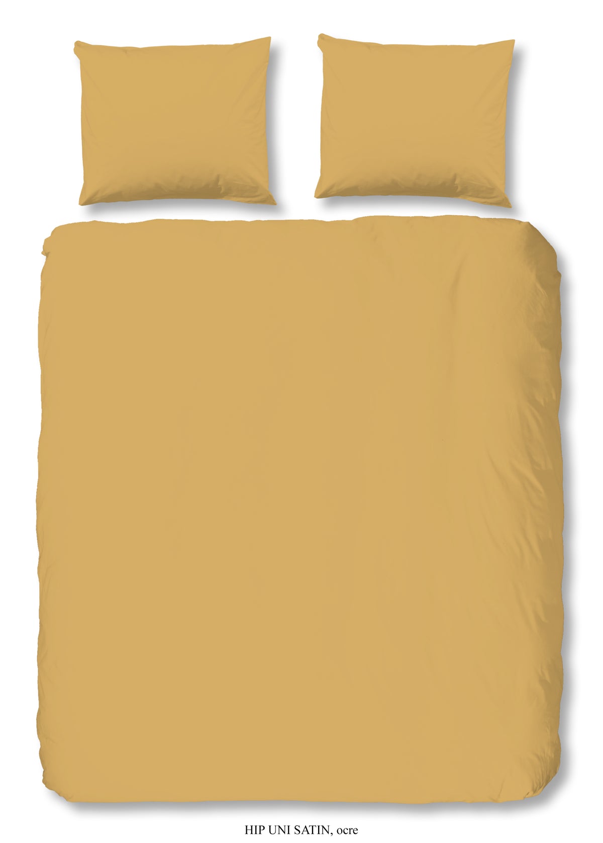 Hüft -Satin -Bettdecke - Oker - Dubbele instopflap