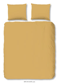 Hüft -Satin -Bettdecke - Oker - Dubbele instopflap