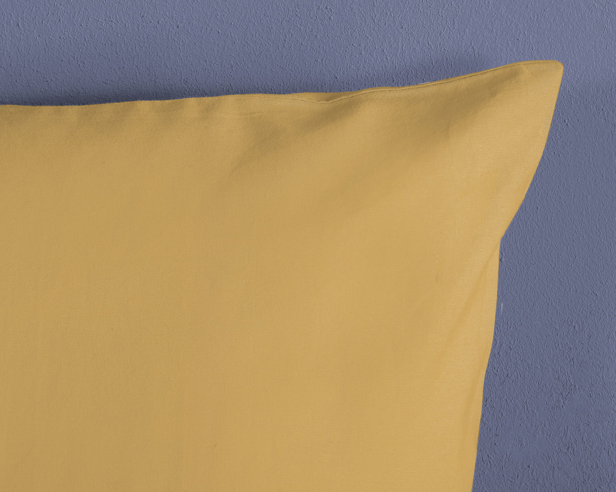 Hüft -Satin -Bettdecke - Oker - Dubbele instopflap
