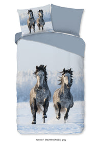 Guten Morgen Flanelled Bettbedeckung "Schnecken" - grau - Dubbele instopflap