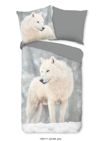 Guten Morgen Flanellen Duvet Cover "Julian" - Grau - Rits