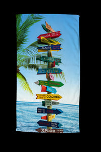 BeachTowel Poly Velours Guten Morgen Multi - Gesloten
