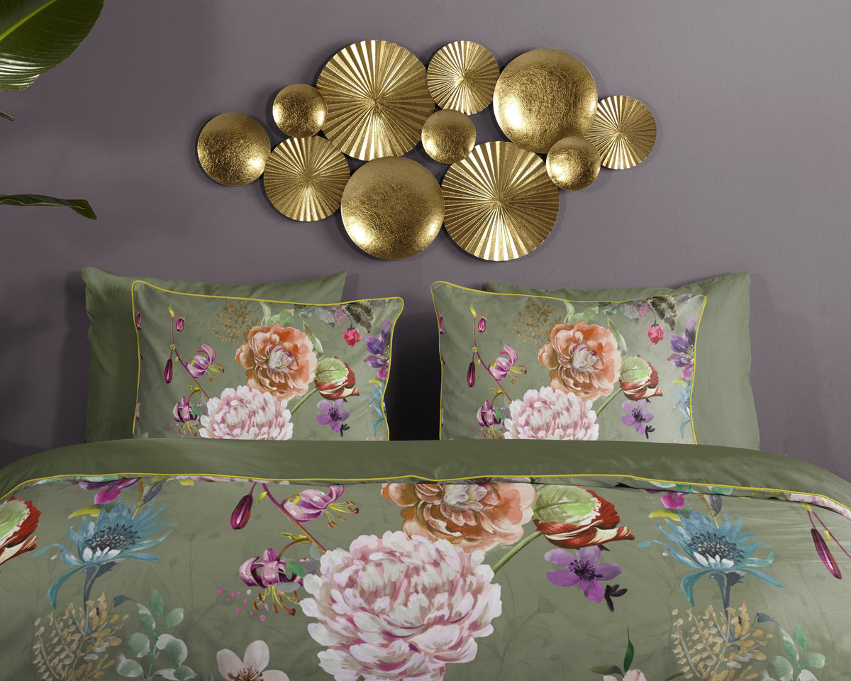 Descanso Satin Duvet Cover "Parma" - Grün - Dubbele instopflap