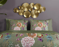 Descanso Satin Duvet Cover "Parma" - Grün - Dubbele instopflap