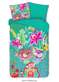 Glück Percale Duvet Cover "Harmonie" - Aqua - Dubbele instopflap