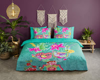 Glück Percale Duvet Cover "Harmonie" - Aqua - Dubbele instopflap