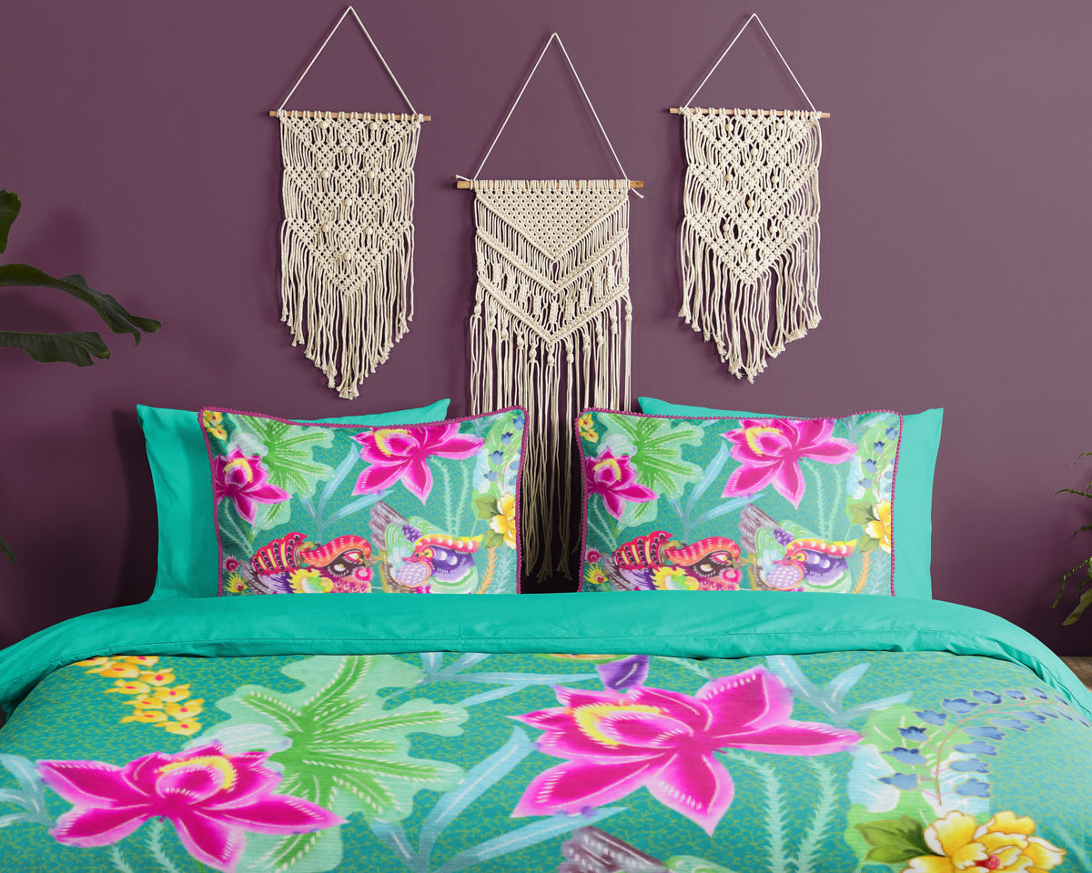Glück Percale Duvet Cover "Harmonie" - Aqua - Dubbele instopflap