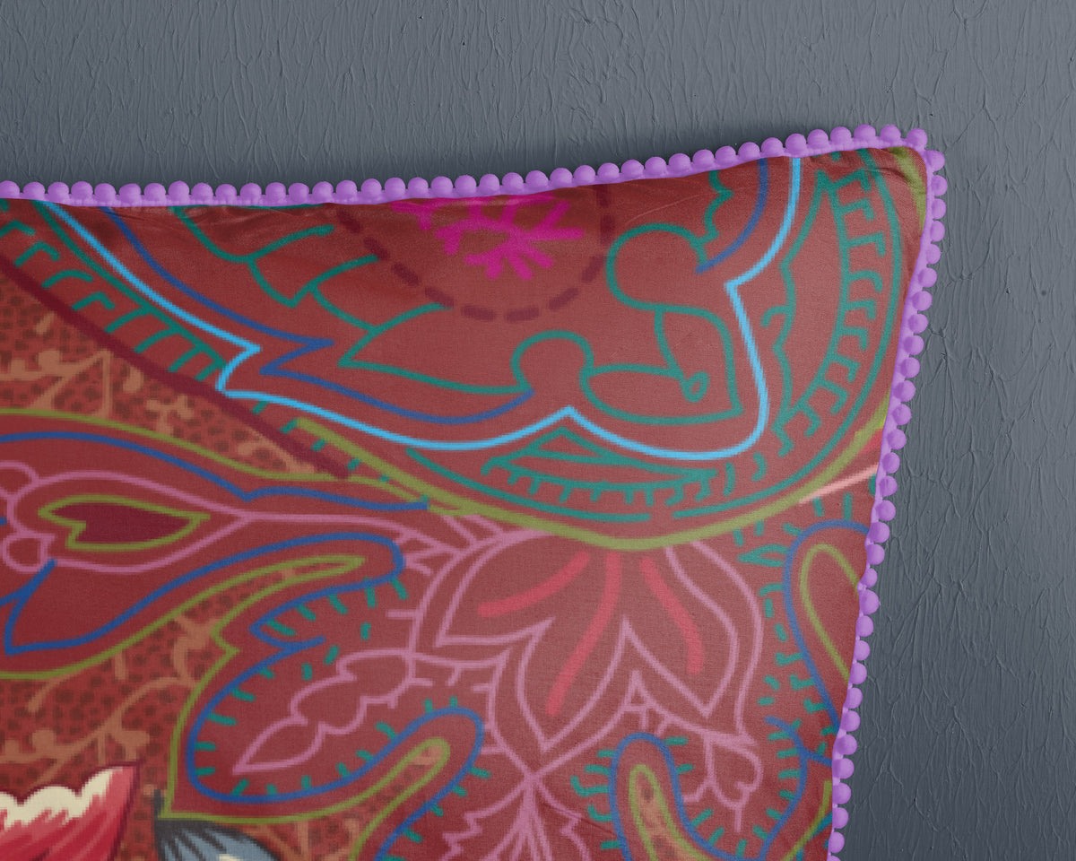 Glück Percal Duvet Cover "Ruby" - Rot - Dubbele instopflap
