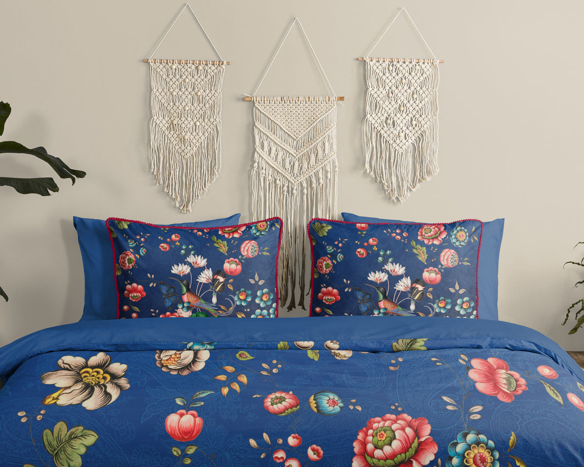 Glück Percale Duvet Cover "Cooper" - Blau - Dubbele instopflap