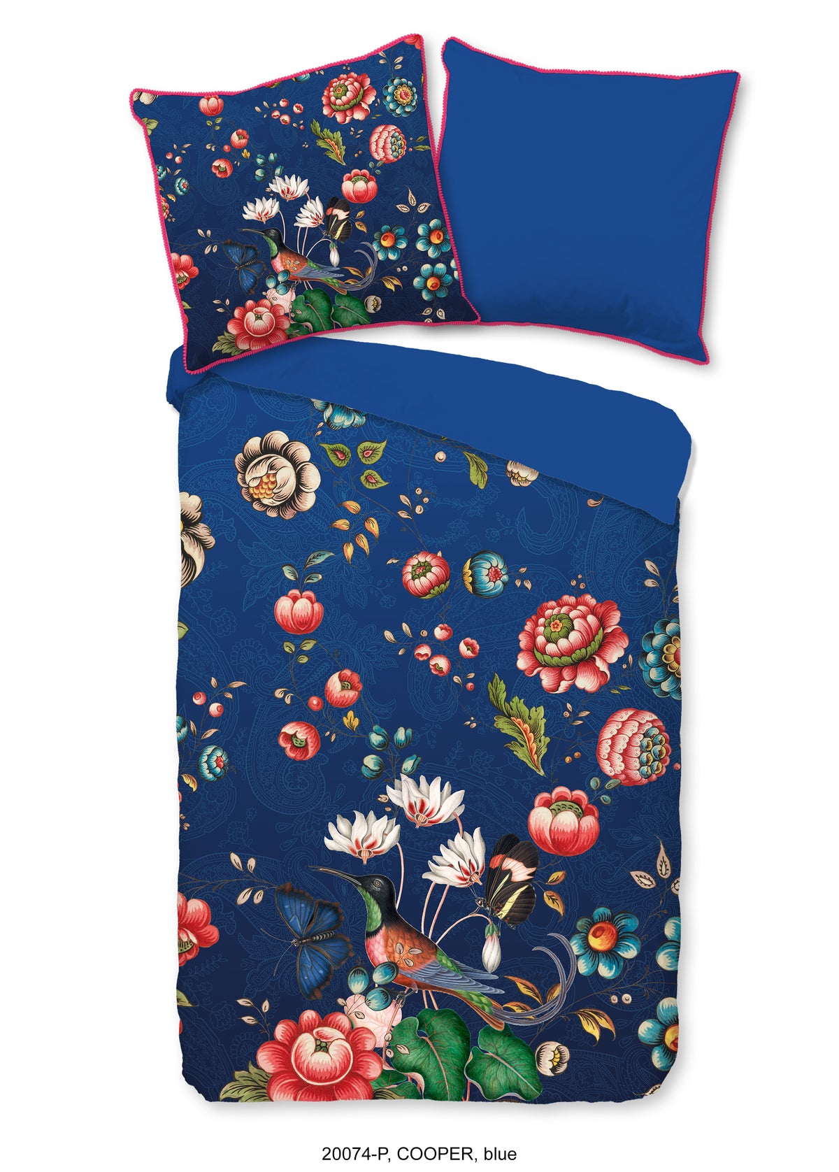 Glück Percale Duvet Cover "Cooper" - Blau - Rits