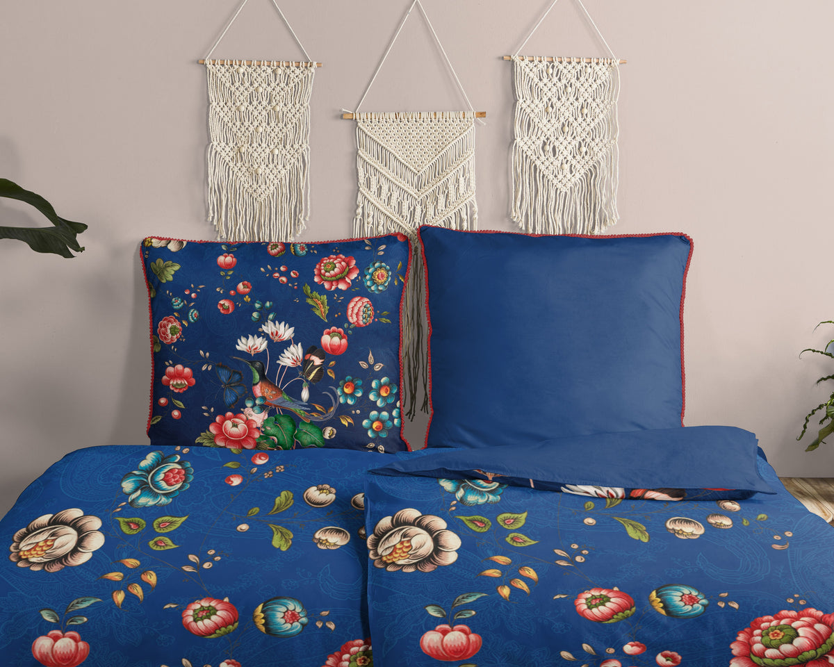 Glück Percale Duvet Cover "Cooper" - Blau - Rits