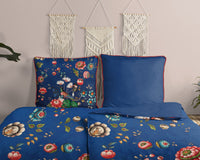 Glück Percale Duvet Cover "Cooper" - Blau - Rits