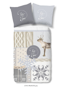 Guten Morgen Flanellen Duvet Cover "Prancer" - Grau - Rits