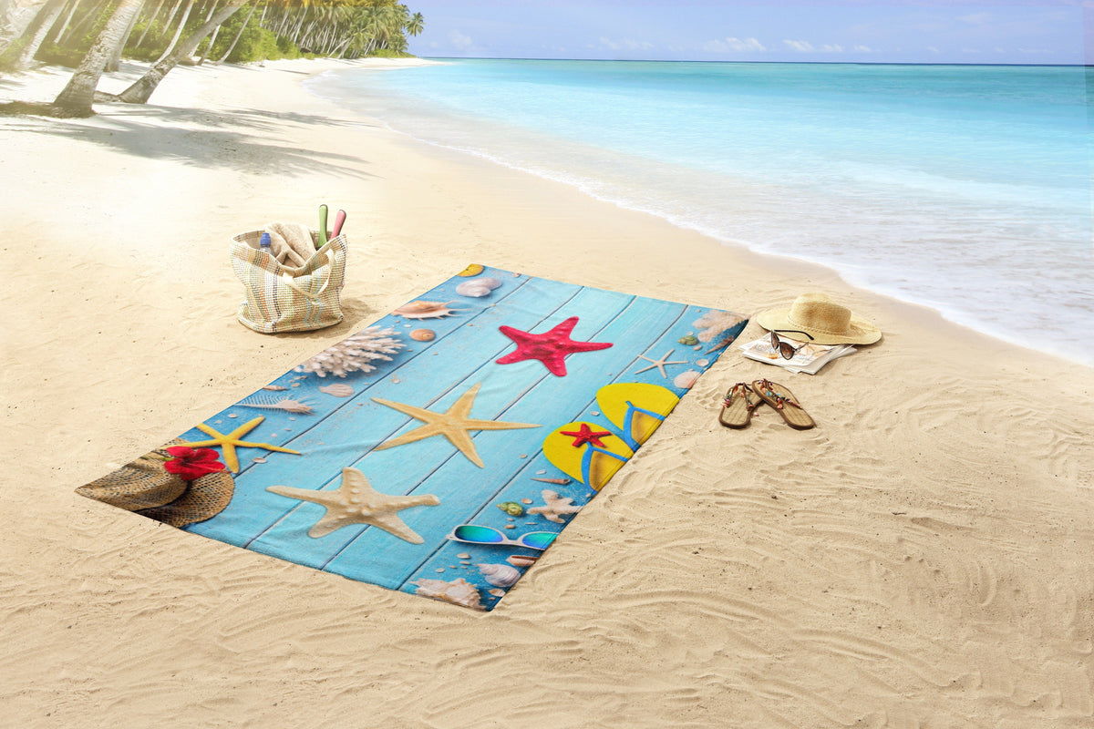 BeachTowel Poly Velours Guten Morgen Blau - Gesloten