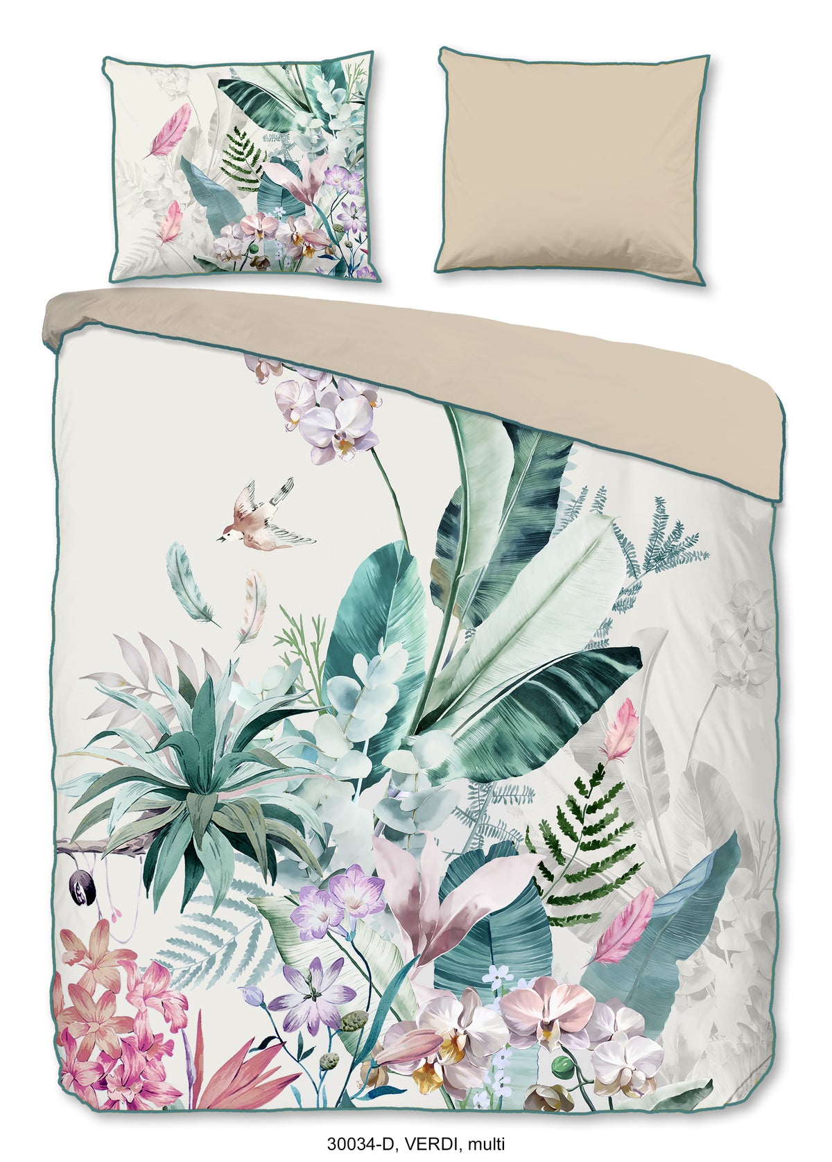 Descanso Satin Duvet Cover "Verdi" - Multi - Dubbele instopflap