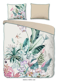 Descanso Satin Duvet Cover "Verdi" - Multi - Dubbele instopflap