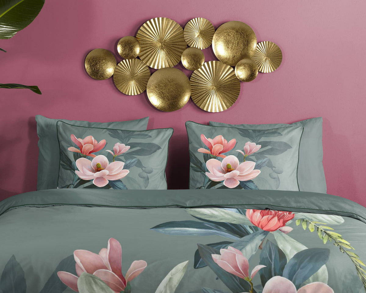 Descanso Satin Duvet Cover "Parler" - Grün - Dubbele instopflap