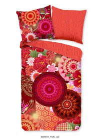 Hüft -Satin -Bettdecke "Yuki" - Rot - Rits