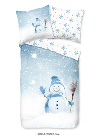 Guten Morgen Flanellen Kinderbecher Deckung "Winter" - Blau - Rits